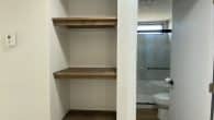 shelves in hallway